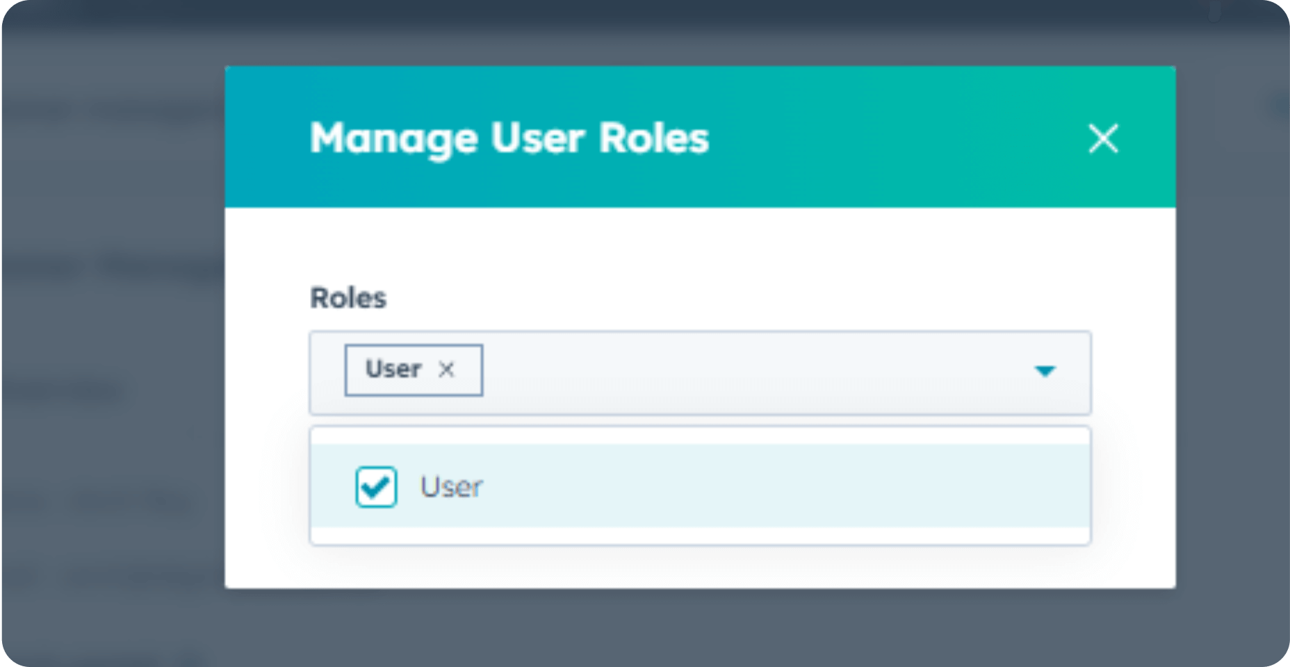Popup confirming role assignment for a user in a HubSpot customer portal